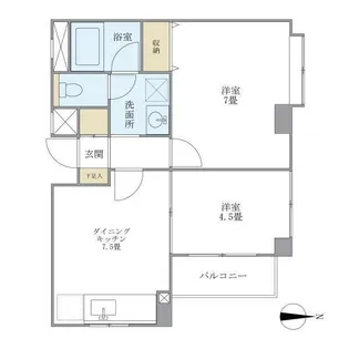 クレールメゾン左門町【2階】の間取り