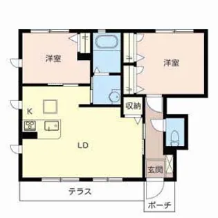 カンパーニュB棟【1階】の間取り