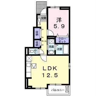カーサボヌールA(富津)【1階】の間取り
