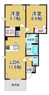 グリーンスクエアI【1階】の間取り