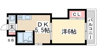 コーポ中瀬【2階】の間取り
