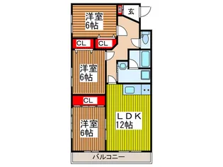 ディアコート奈良【2階】の間取り