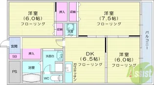 メゾンドール貴富称【1階】の間取り