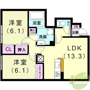 ソフィアコート B棟【1階】の間取り