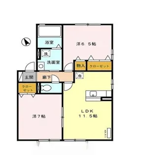 アンジェ 西本田A【1階】の間取り