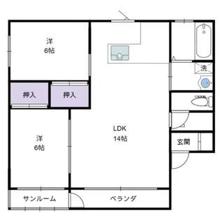 レジデンス泉C【1階】の間取り