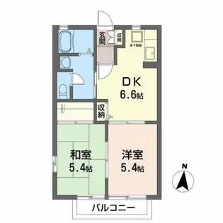 カーサ東勝山【2階】の間取り