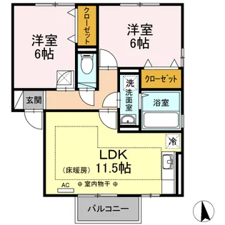 サザンスクエア【1階】の間取り