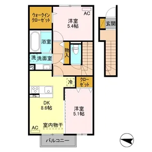 Aix西新発田【2階】の間取り