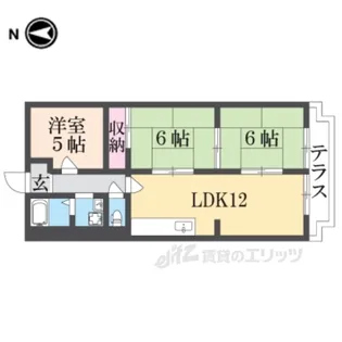 ドムール宝塚【1階】の間取り