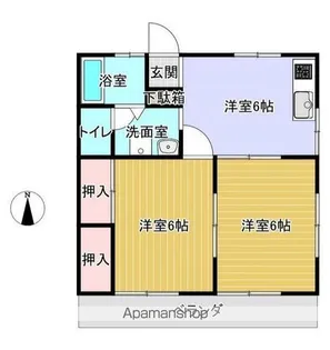 向山ハイツ【2階】の間取り