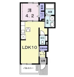 フラン カーサ 木曽川B【1階】の間取り