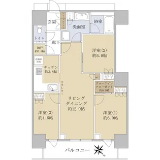 hitoto広島TheTower【4階】の間取り