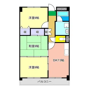 山崎ハイツ(桟橋)【4階】の間取り
