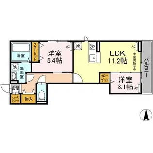 アネモネ元本郷【2階】の間取り