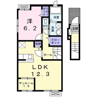 ルーエハイムII【2階】の間取り