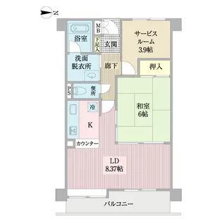 ロイヤルパレス大町【8階】の間取り