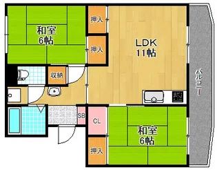 第一東洋マンション【4階】の間取り