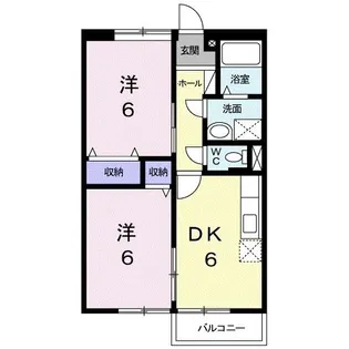 エルディム高野B【2階】の間取り
