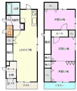 愛知県名古屋市中川区小本本町3【一戸建】の間取り