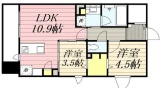 ラコント西鉄久留米【13階】の間取り
