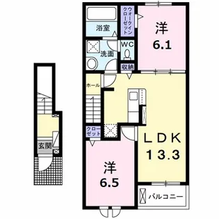 ライラック B【2階】の間取り