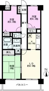 コスモ三郷リバーピア【2階】の間取り