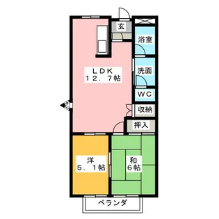 ロイヤル・プライベート・メゾンB【2階】の間取り