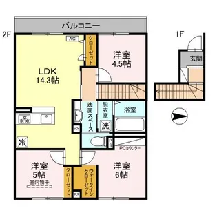 グルーヴフィールド【2階】の間取り