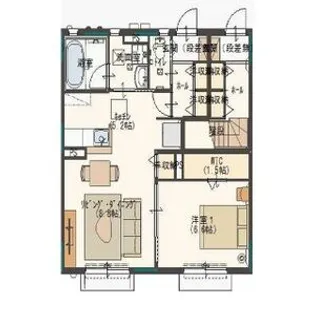 サンビレッジさくら A棟【1階】の間取り