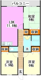 カーサ宮の前【1階】の間取り