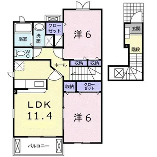 広島県三次市三次町【アパート】の間取り