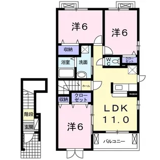 広島県三原市新倉2【アパート】の間取り