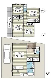 埼玉県富士見市鶴瀬東2【一戸建】の間取り