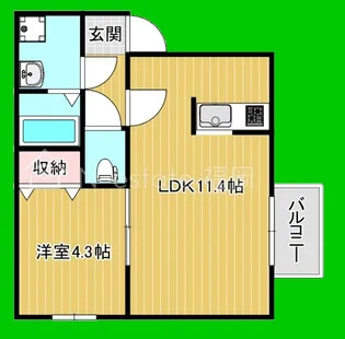 福岡県福岡市西区姪の浜6【アパート】の間取り