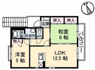 カーサ焼山中央 E棟【1階】の間取り