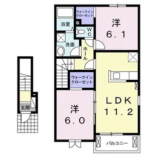 群馬県高崎市箕郷町矢原【アパート】の間取り