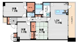 大阪府大阪市中央区東高麗橋【マンション】の間取り
