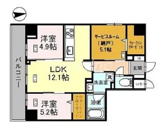 シスネ難波宮【2階】の間取り
