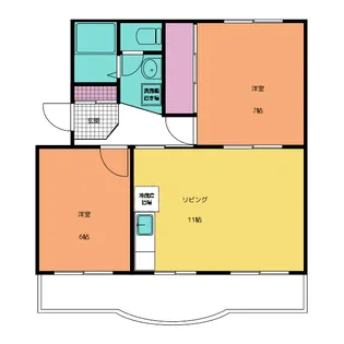 秋山ハイツ【1階】の間取り