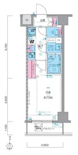 ジェノヴィア南千住Vスカイガーデン【6階】の間取り