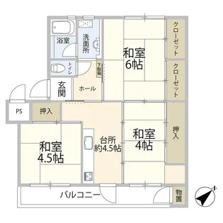 船橋グリーンハイツ3号棟(0005536)【4階】の間取り