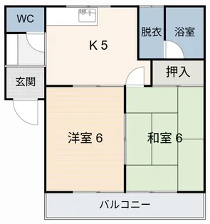 クレールハイツB棟【1階】の間取り