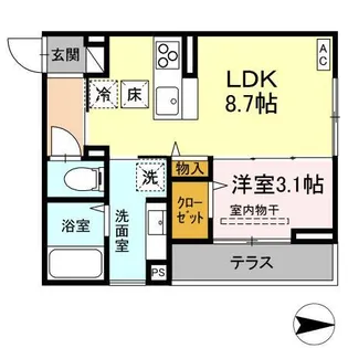 J-Room☆妃 VII番館 屋代駅前【1階】の間取り