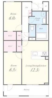 アルメノア西新【4階】の間取り