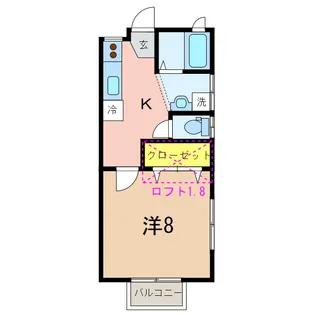 ビューハイツA【1階】の間取り
