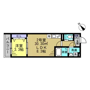 エスポワール南柏【1階】の間取り