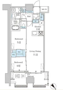 レガシス中目黒【9階】の間取り