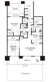 パークアベニュー川口【1階】の間取り
