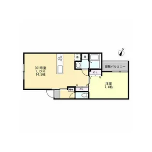 ベイルームコート辻堂【3階】の間取り